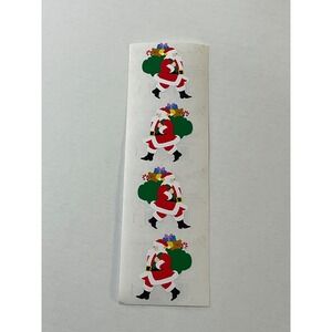 Vintage 1994 Mrs Grossmans Santa sm Sticker Strip 90s Christmas 4 Modules